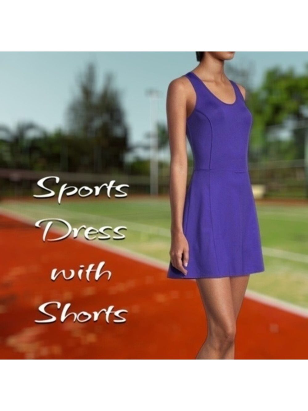 XERSION Violet Sleeveless Round Neck Tennis Dress Inner Shorts/Pockets NWT/MD